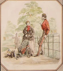 En ung Nursemaid neglisjering her Charge, ca. 1865 (akvarell)