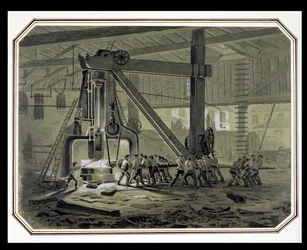 Steam Hammer (blyant og vask forhøyet med hvit)