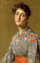Jente i japansk kostyme, ca. 1888 (olje på lerret)