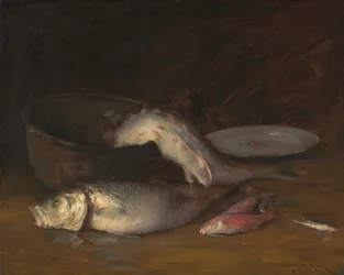Stilleben med fisk, ca. 1910 (olje på lerret)