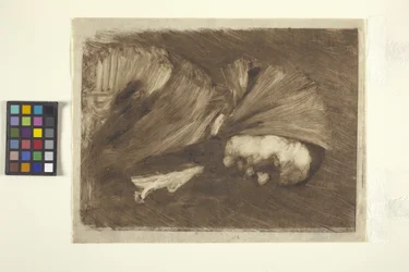 Kvinne i skjerf (monoprint)