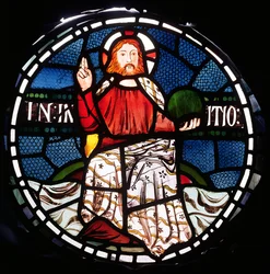 In the Beginning, detalj fra Creation Window, 1861 farget glass detalj av 120153