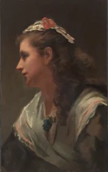 Hans første modell - frøken Russell, ca. 1873.