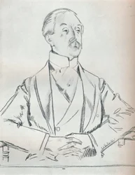 Portrettstudie med blyant, 1900-tallet 1932