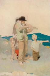 The Fiddler, Study for Central Group in the Wayside Wedding, c1923