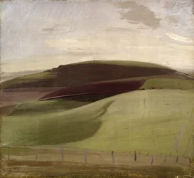 On the Downs (Wiltshire Landscape) 1924 (olje på lerret)