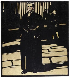 School, London - Illustrasjon av William Nicholson (1872-1949) i "" Types of London"