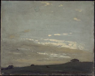 The Silver Sunset (olje på lerret lagt om bord)