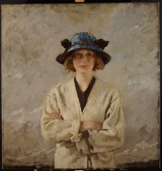 Jente i en blå hatt, 1912
