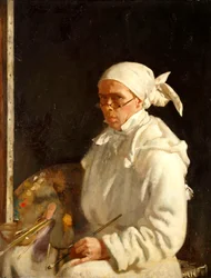 Maleren: Selvportrett med briller, 1907