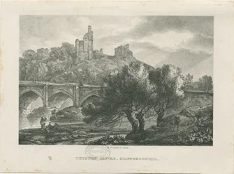 Tutbury Castle - South View: sinkograf, og [begynnelsen av 1800-tallet]
