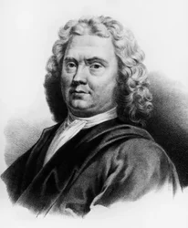Portrett av Herman Boerhaave (1668-1738), nederlandsk lege, kjemiker og botaniker, gravering