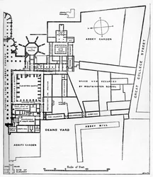 Plan for benediktinerklosteret i Westminster, c1897