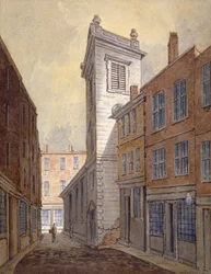 Church of St George Botolph Lane fra George Lane, City of London, c1813