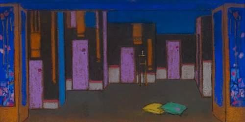 Hall med dører (scenografi for Alice i Eventyrland, 1915)