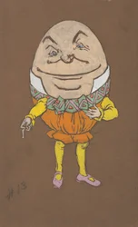 Kostymedesign for Humpty Dumpty til Alice i Eventyrland, 1915