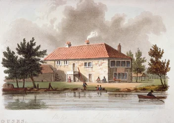 The Mitre Tavern på Paddington Canal, London, c1810.