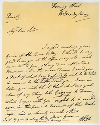 Brev fra William Pitt The Younger, oktober 1790.