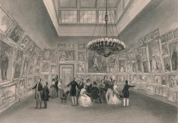 Utstilling av Royal Academy. - Privat utsikt, c1844.
