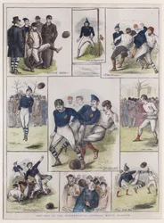 Skisser fra den internasjonale fotballkampen, Glasgow, 1872