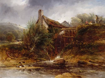 Old Water Mill, Nord-Wales, 1830-1860.