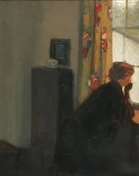 Ved vinduet (olje på lerret)