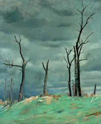 Avenue of the Château, Bourlon, Western Front (olje på lerret)