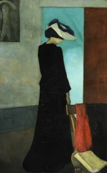 Interiør (dame med hatt)