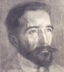 Portrett av Joseph Conrad (1857-1924) (litho)