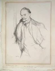 Portrett av Thomas Hardy (1840-1928) 1897 (litho)