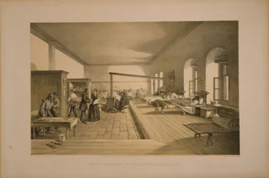En av avdelingene på sykehuset i Scutari, 1855