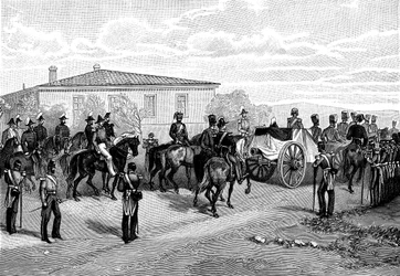 Begravelsen av Lord Raglan nær Sevastopol, Krim, Russland, 1855.