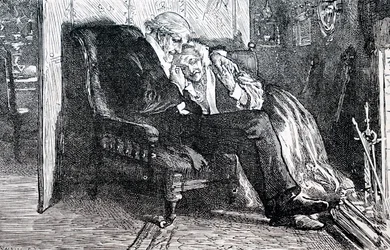 Et eldre ektepar. Av William Small (1843-1929), en engelsk illustratør. 1880 (gravering)