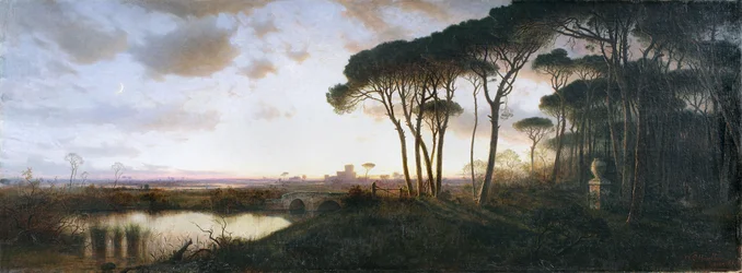 Ostias slott sett fra furuskogen i Castel Fusano, 1881