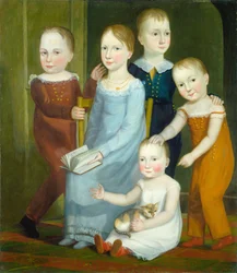 Fem barn av Budd-familien, ca. 1818 (olje på lerret)