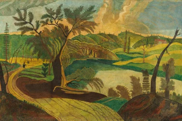 Stilisert landskap, andre halvdel av 1800-tallet (olje på lerret)