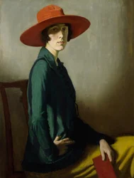 Dame med rød hatt