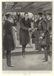 Mr Chamberlains avreise til Sør-Afrika, ombord på det gode håp