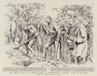 Begravelsen til Mr WH Wrench, konsul i Konstantinopel, i Scutari, Fylling i graven