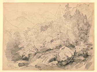Landskap, Stechelberg, Lauterbrunnen, Sveits