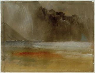 Stor tordensky over hav og sand