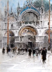 Verandaen, Markuskirken i Venezia (akvarell)