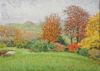 Høstlandskap, regn, 2007 (Olje på lerret)