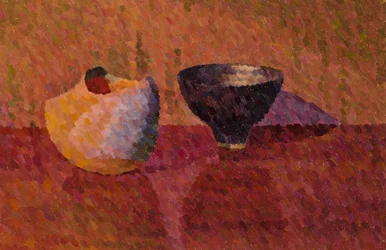 Still Life, Two Vessels, 2019 (olje på lerret)