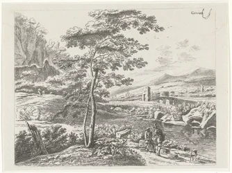 Landskap med en pilegrim og en hyrde