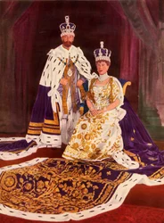 Deres Majesteter kong Georg V og dronning Mary i sine kroningsdrakter, 1911, 1951
