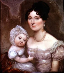 Lady FitzHerbert med et av sine yngste barn, ca. 1817 (skifer)