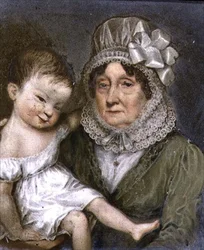 Mor til Agnes FitzHerbert med et av barnebarna hennes, ca. 1817 (skifer)