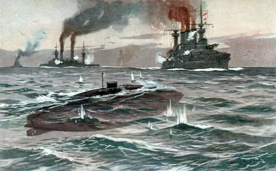 Ubåt, ca. 1905 (akvarell)