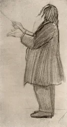 Johannes Brahms (1833-1897) tysk komponist, dirigering 9-tegning)